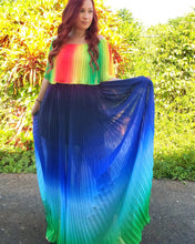 Load image into Gallery viewer, Blue Rainbow Maxi Dress
