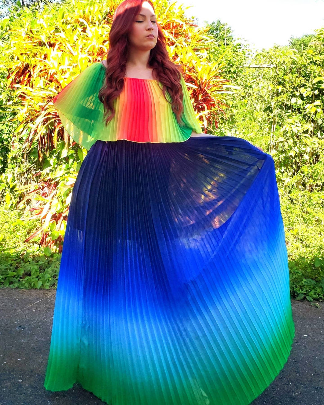 Blue Rainbow Maxi Dress